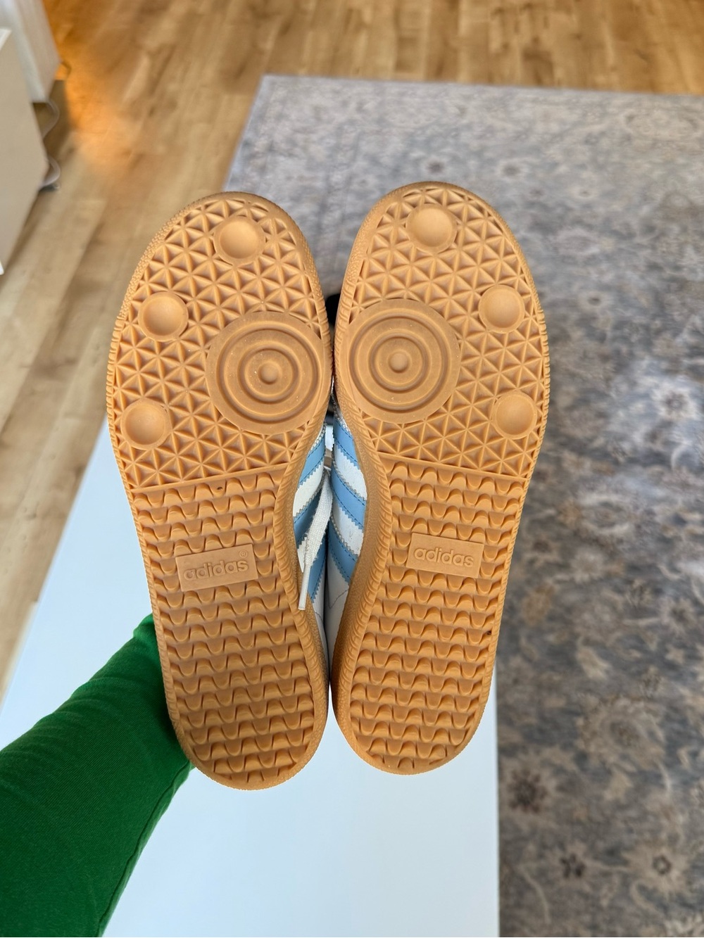 π― Authentic Samba OG Sneakers in White with Light Blue Stripes - Picture 8 of 8